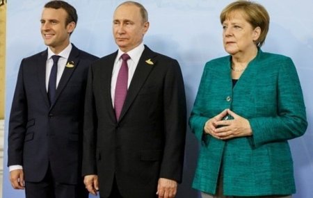 Putin, Merkel və Makron arasında görüş keçirilib